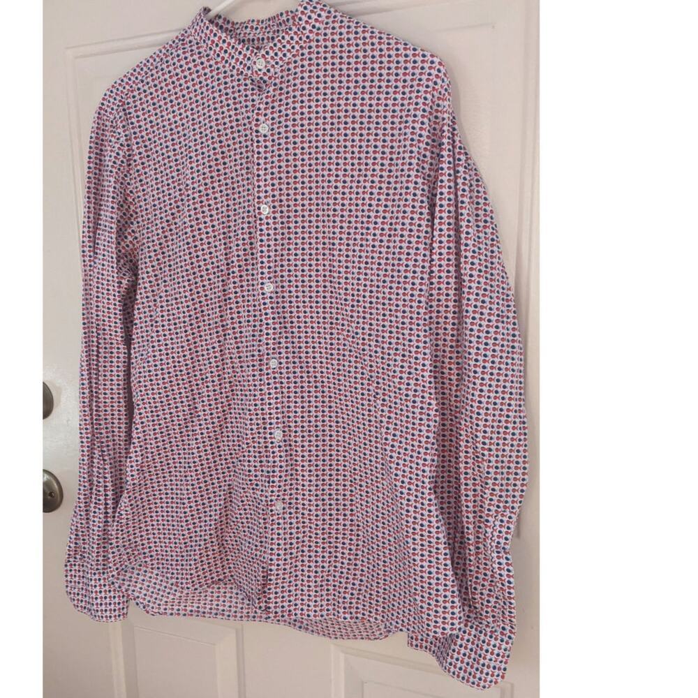 Giusto Riccardi Button Down Colorful Fish Print Long Sleeve Shirt, Made in Italy